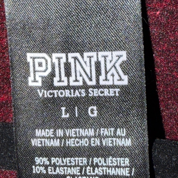 PINK Victoria’s Secret Quarter Zip Pullover Burgundy Size L - Picture 2 of 2